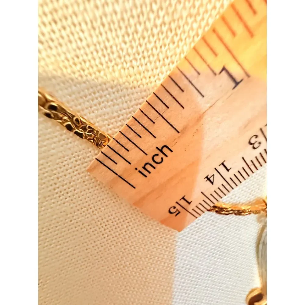 Vintage Rhinestone Initial H Pendant Necklace 18”